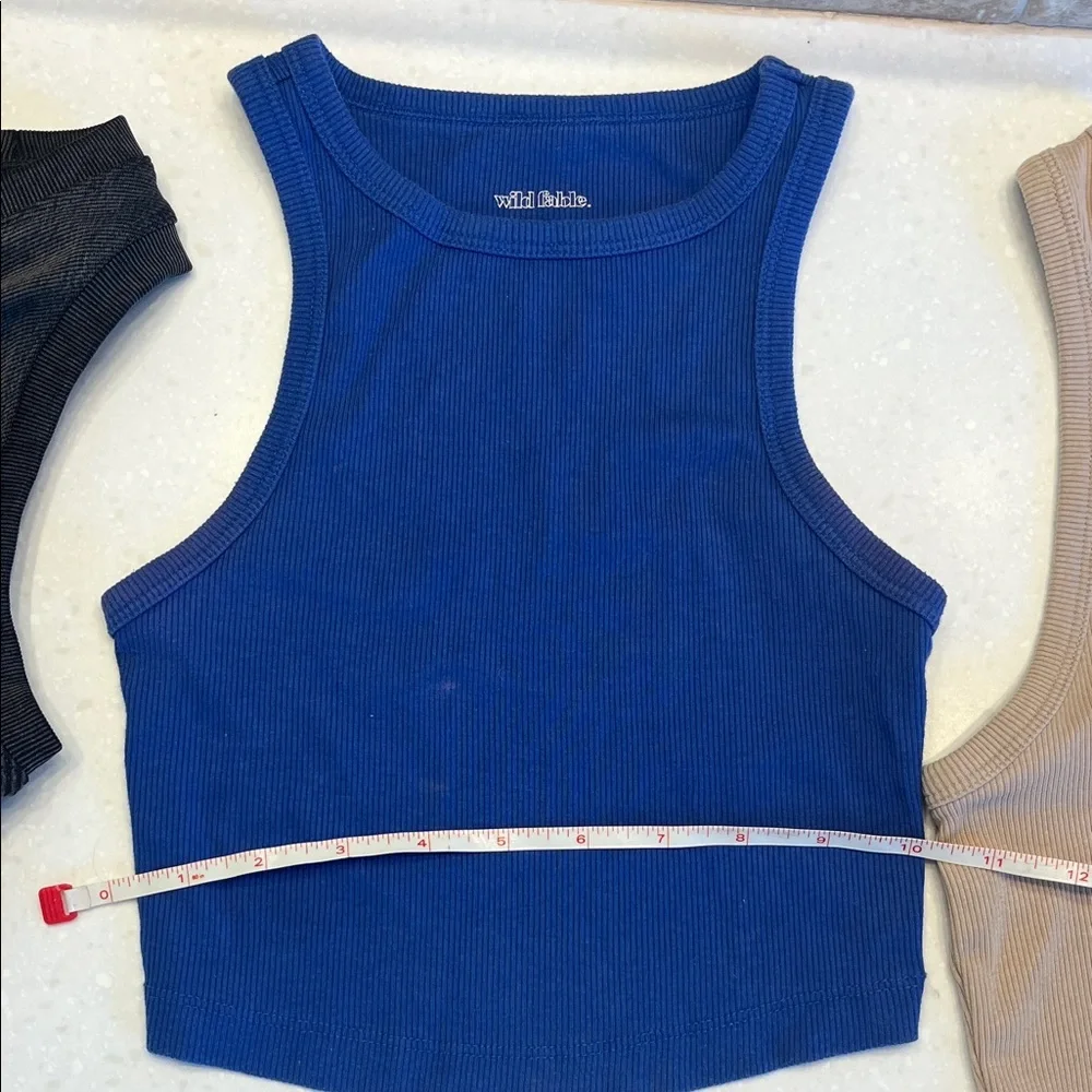 aerie Ribbed Tank Top Set - Black, Blue, Beige, Lime - Picture 6 of 13